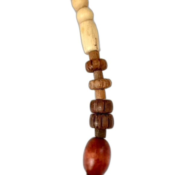 Vintage wood Elephant Beaded Statement Necklace - Picture 5 of 6